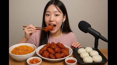 Slurping Spicy Noodle Soup Mukbang ASMR | Eating Show with Egg 🍳🔥😋