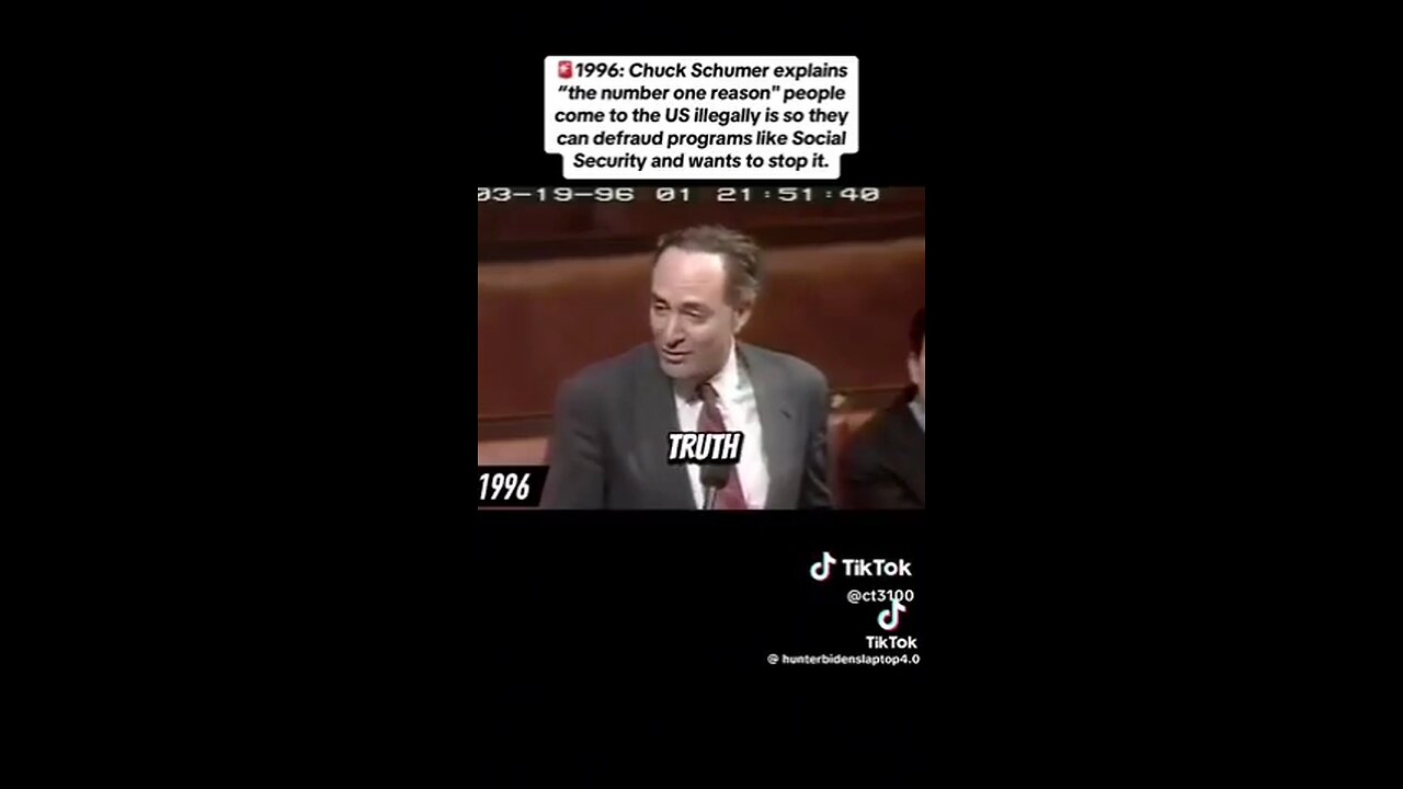 Chuck Schumer in 1996 Telling The Truth...