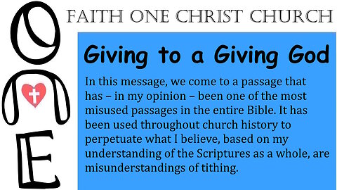 Giving to a Giving God