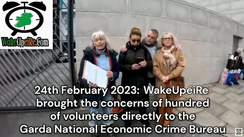 WakeUpéiRe deliver their concerns to An Garda Síochána and HPRA.
