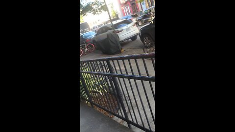 Look at the Caucasian female send to target me as I cross the intersection, she truns towards me.
