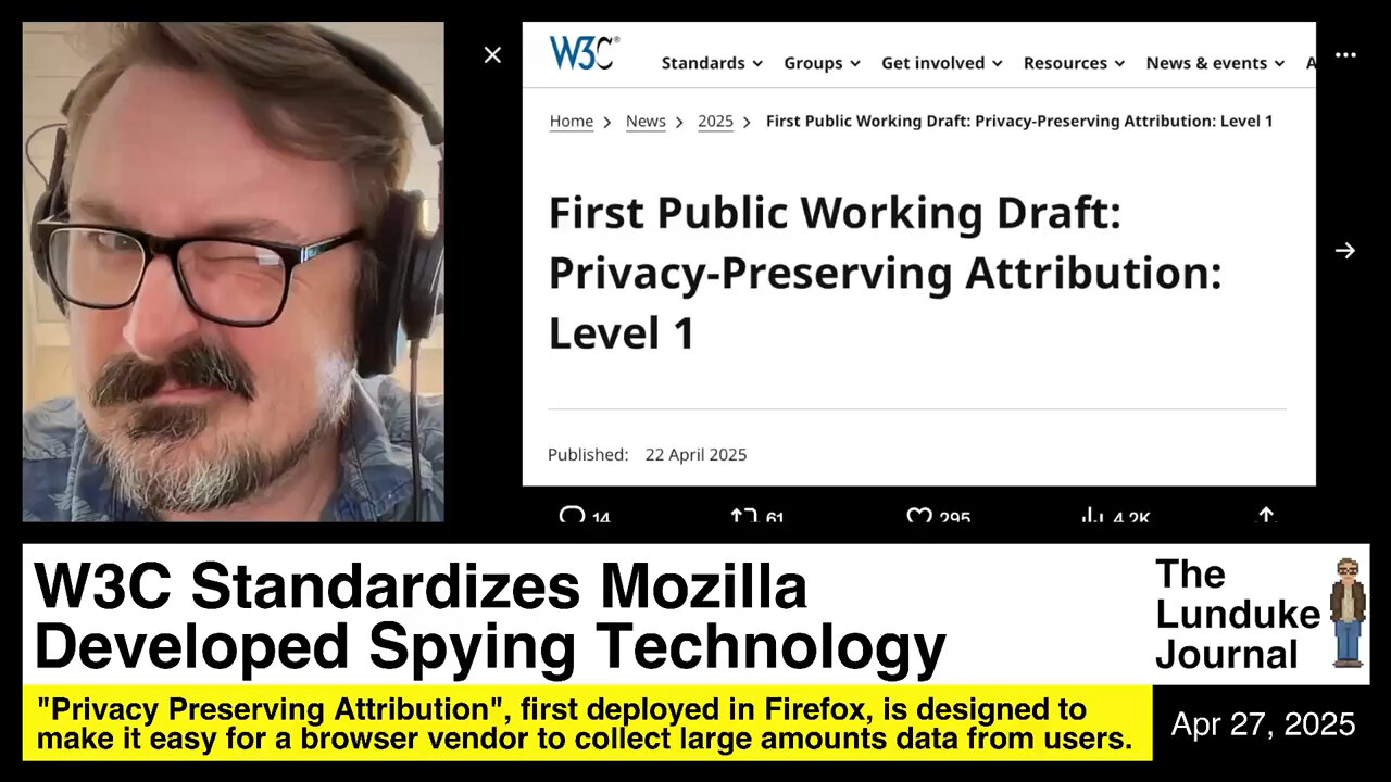 W3C Standardizes Mozilla Developed Spying Technology