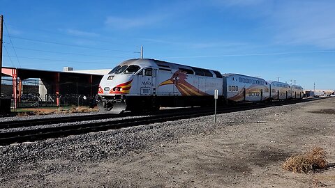 New Mexico Rail Runner (2 trains) in Downtown Albuquerque, NM, 1/14/2026
