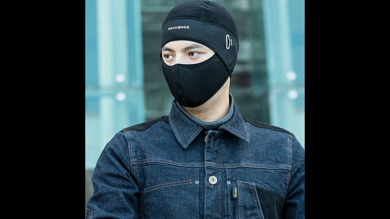 Windproof Cycling Head Warmer with Mask, for Cycling, Running, Motorcycle