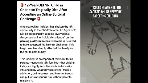 WARNING PARENTS! ROBLOX SUICIDE GAME Challenge KILLED 12yo Child!?