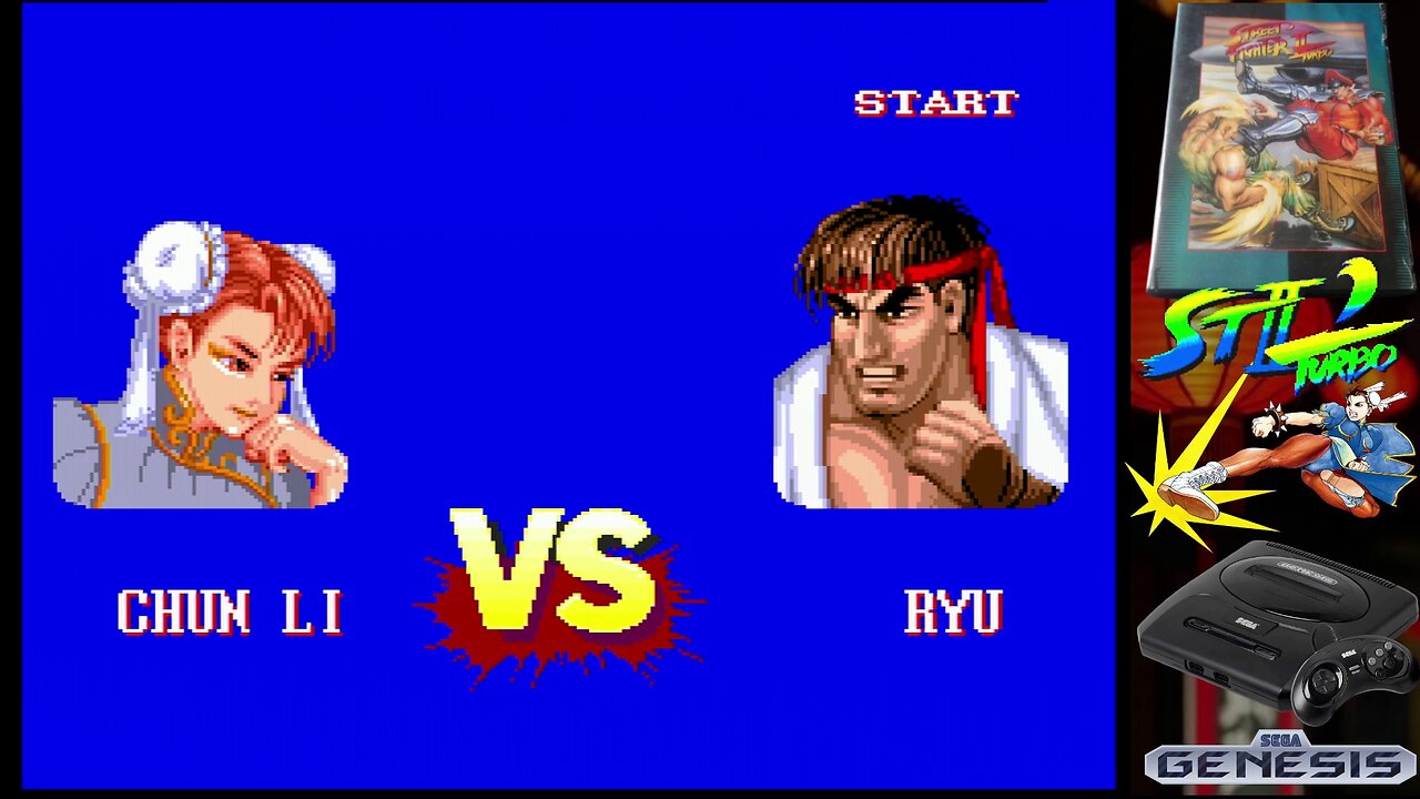Street Fighter II Turbo (Sega Genesis) - Chun Li vs. Ryu