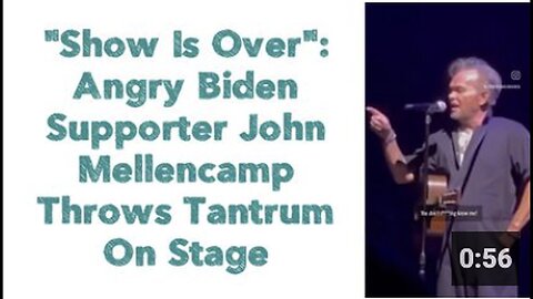 "Angry Biden Supporter John Mellencamp Throws On-Stage Tantrum: 'Show Is Over'"