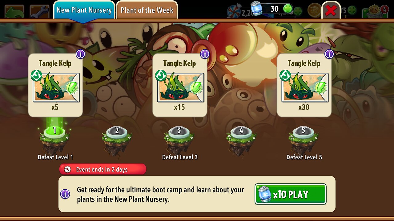 Plants vs Zombies 2 - Plant Nursery - Tangle Kelp - June 2025