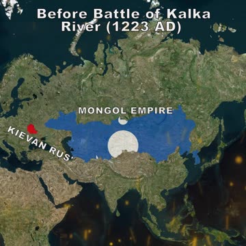 Kievan Rus' vs Mongol Empire before Battle of Kalka River (1223 AD) vs after-1
