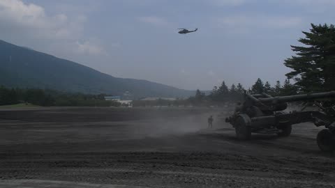 Japanese Army Helicopter on mock training