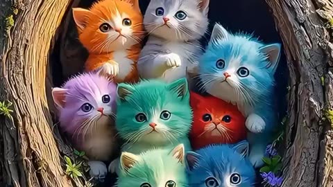 Colorful Kittens Blooming in a Flower – A Magical Surprise!