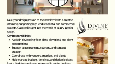 Design Your Future with Divine Associates Ltd: Creative Interior Design Internship