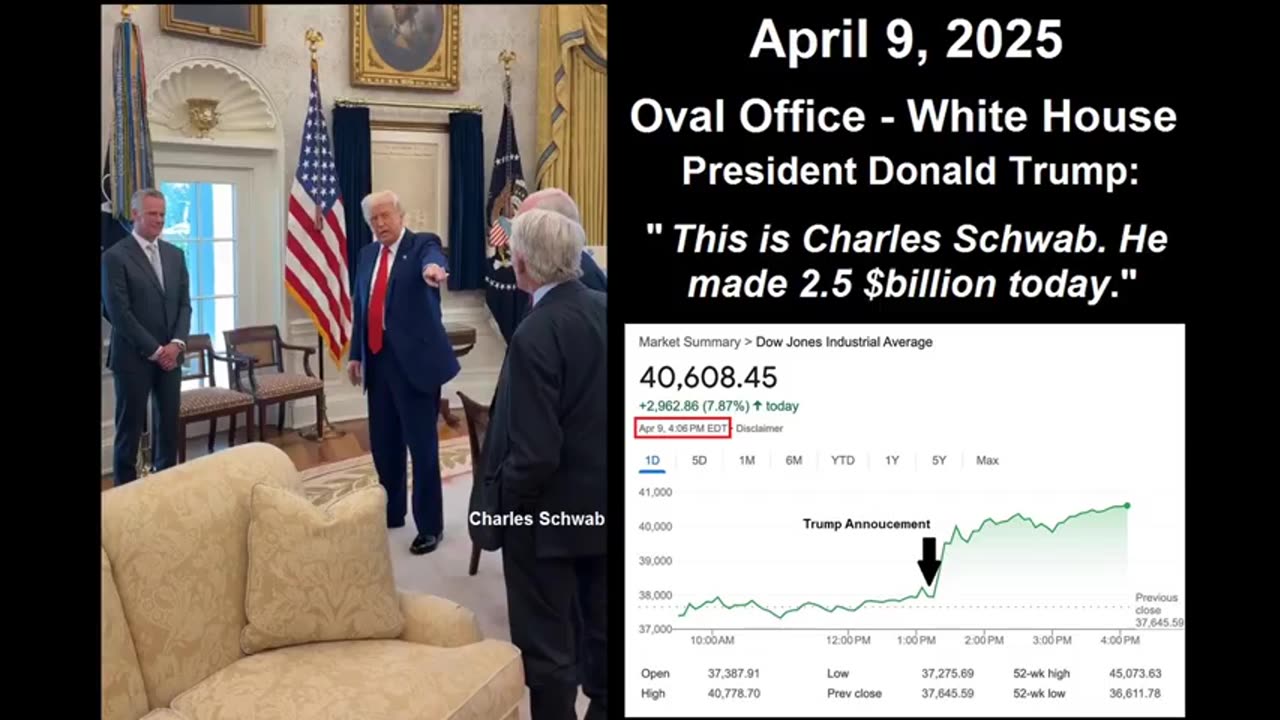 TRUMP BRAGS ABOUT MAKING BILLIONS FOR CHARLES SCHWAB ☠️
