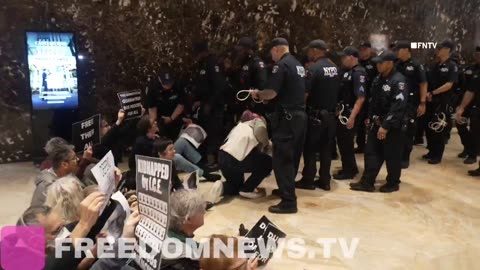 Footage of Trump Tower New York where protesters sit in and demand that we bring back illegal aliens