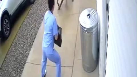 Lady Doctor Chased by Mastiff 🐕‍🦺⚕️ #CCTVFootage #CloseCall #DogAttack