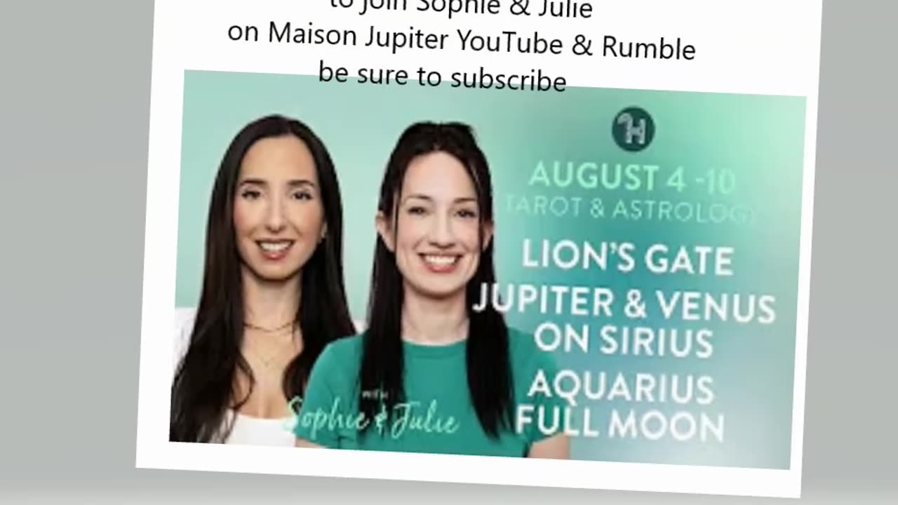 set your reminder with @Sophie Maison Jupiter & @Julie Maison Jupiter 8-4-25 12pm ET