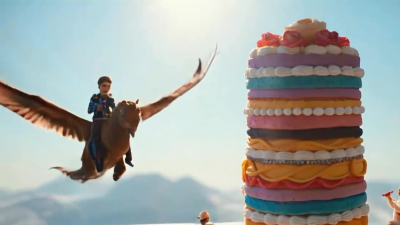 Magical 8K Scene: Miniature Pastry Chefs Crafting a Giant Layered Cake 🎂