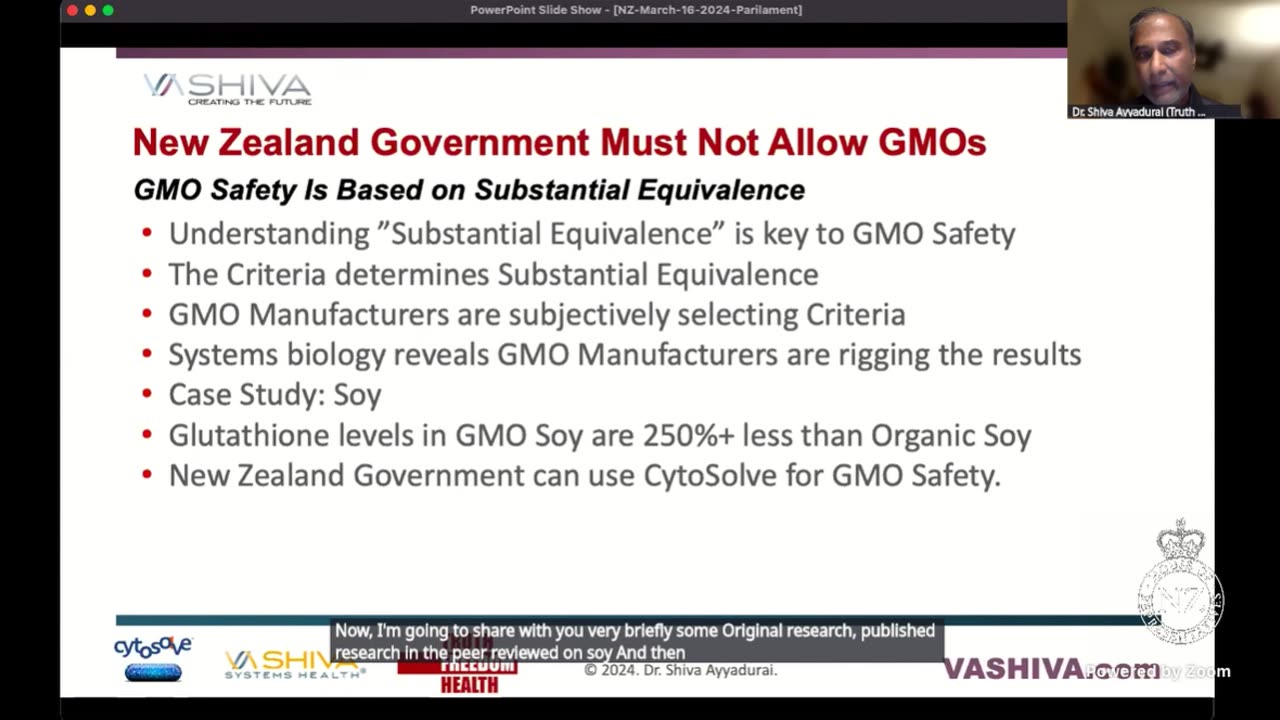 Gene Technology Bill Hearing: Shiva Ayyadurai