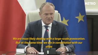 Polish airspace violated by huge number of Russian drones, says PM Tusk