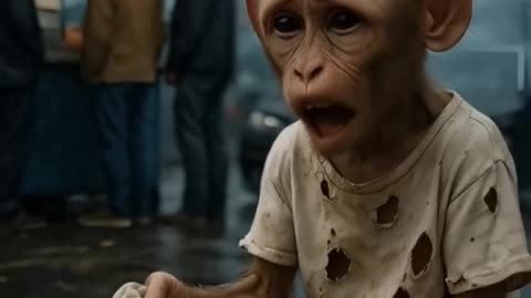 The poor monkey didn't have money, so his friends are macking fun of him