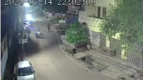 CCTV Captures Bhilai Teen’s Death as Speeding Scooty Hits Stray Dog, Falls Into Drain
