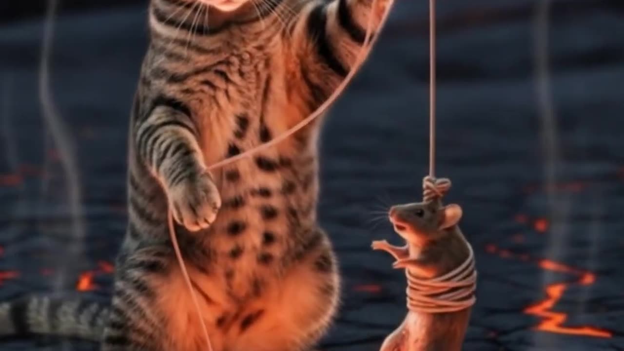 Cat’s Deadly Lava Game – Poor Mouse!