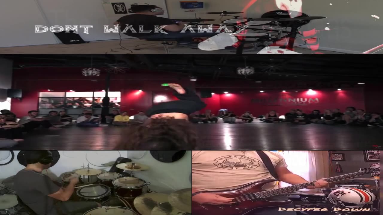 Decyfer Down ~ Don't Walk Away ( Drum Cover ) ( Lyric ) Remix 1b