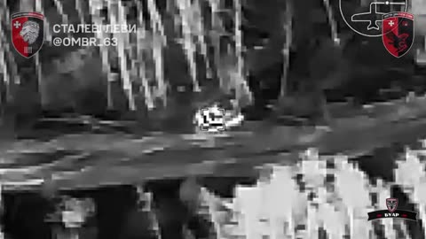 Multiple Ukrainian Drones Smash Into Russian Tank