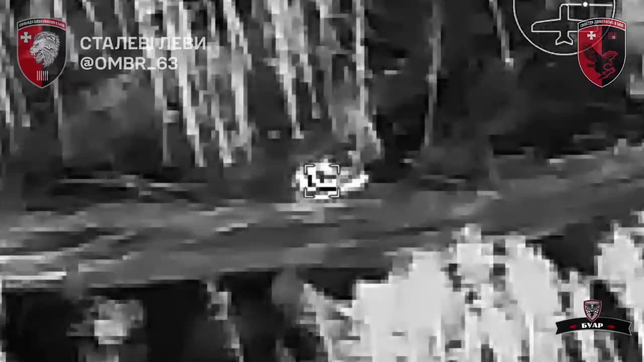 Multiple Ukrainian Drones Smash Into Russian Tank