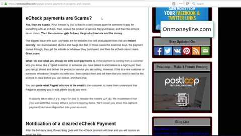 Paypal – eCheck Payment In Progress and Cleared - Onmoneyline