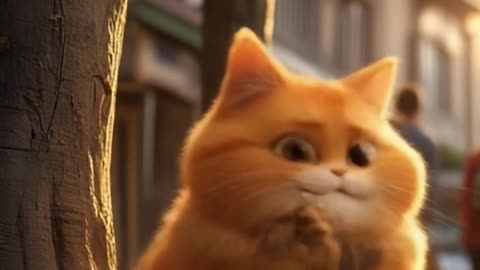 Trending ai orange cat short video