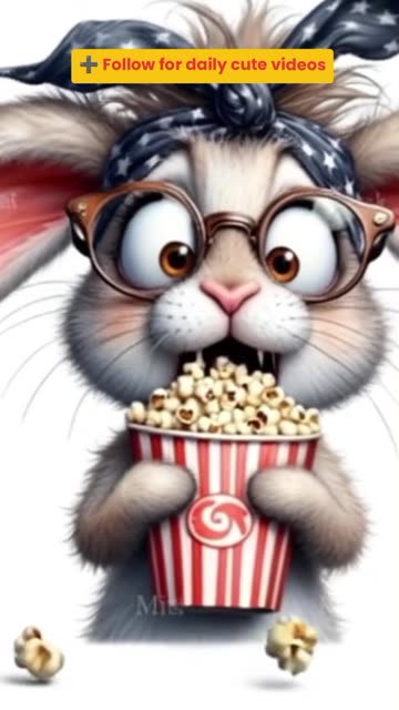 Cute Rabbit Enjoying Popcorn 🍿🐰 | Too Adorable to Miss