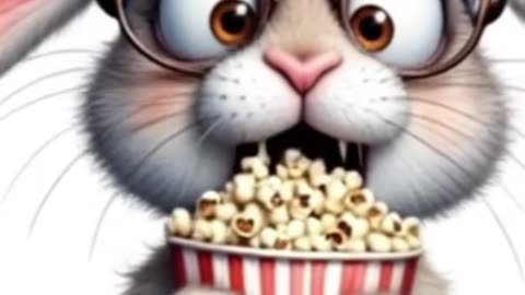 Cute Rabbit Enjoying Popcorn 🍿🐰 | Too Adorable to Miss