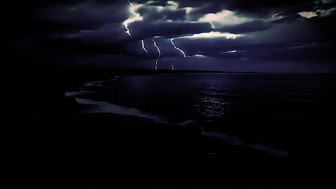 ASMR - Sea Surf Sound with Distant Thunder Sound | Deep Relaxing Nature Music for Sleep