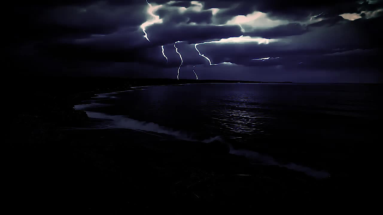 ASMR - Noise of the sea surf - Sounds of distant thunder | White noise for sleep and relaxation