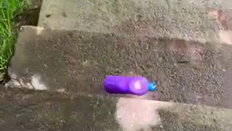 Rolling colorfull bottle on the stair 🌈👻