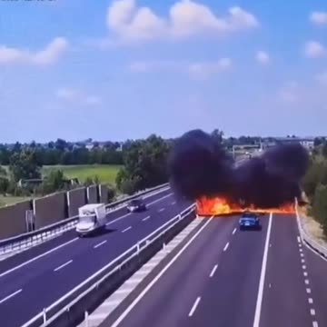 A small plane crashes on a highway near Brescia, Italy; two deaths are confirmed.