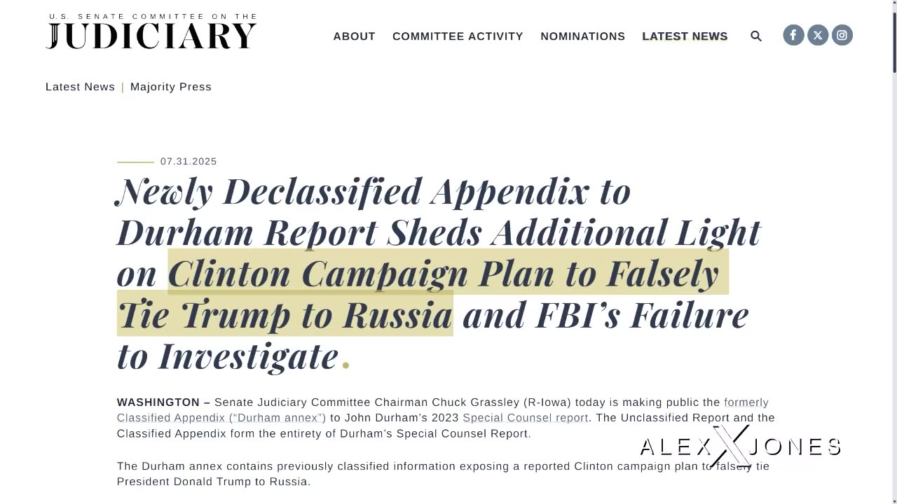 US Senate Releases Docs Proving Hillary Knew Trump Was Innocent Of Russian Collusion