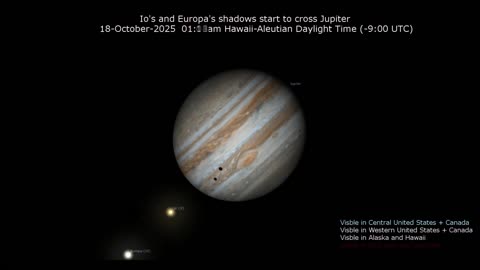Jupiter's moons (almost) triple shadow event. October 18, 2025.