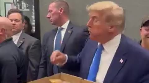 Trump handing out Pizza: "Does anyone want a piece that I've eaten!?"