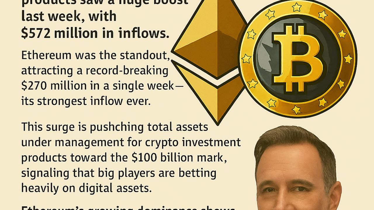 Global crypto investment products saw a massive $572M in inflows last week.