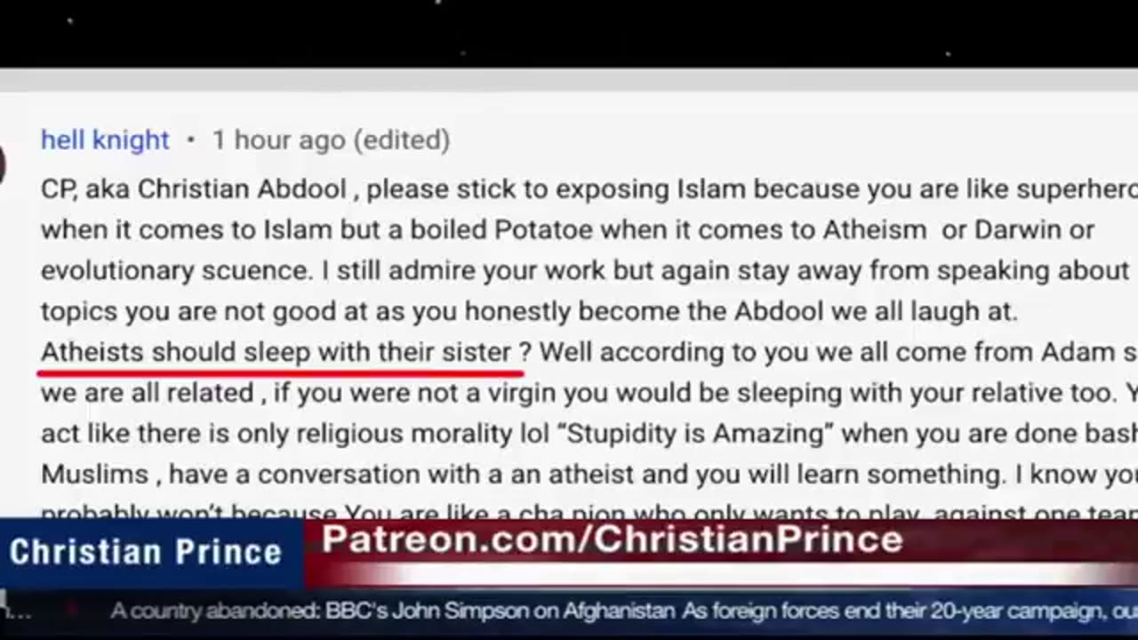 Christian prince Bud look what happened here