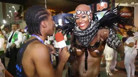 +18 African Warrior at the Rio de Janeiro Carnival, Brazil.