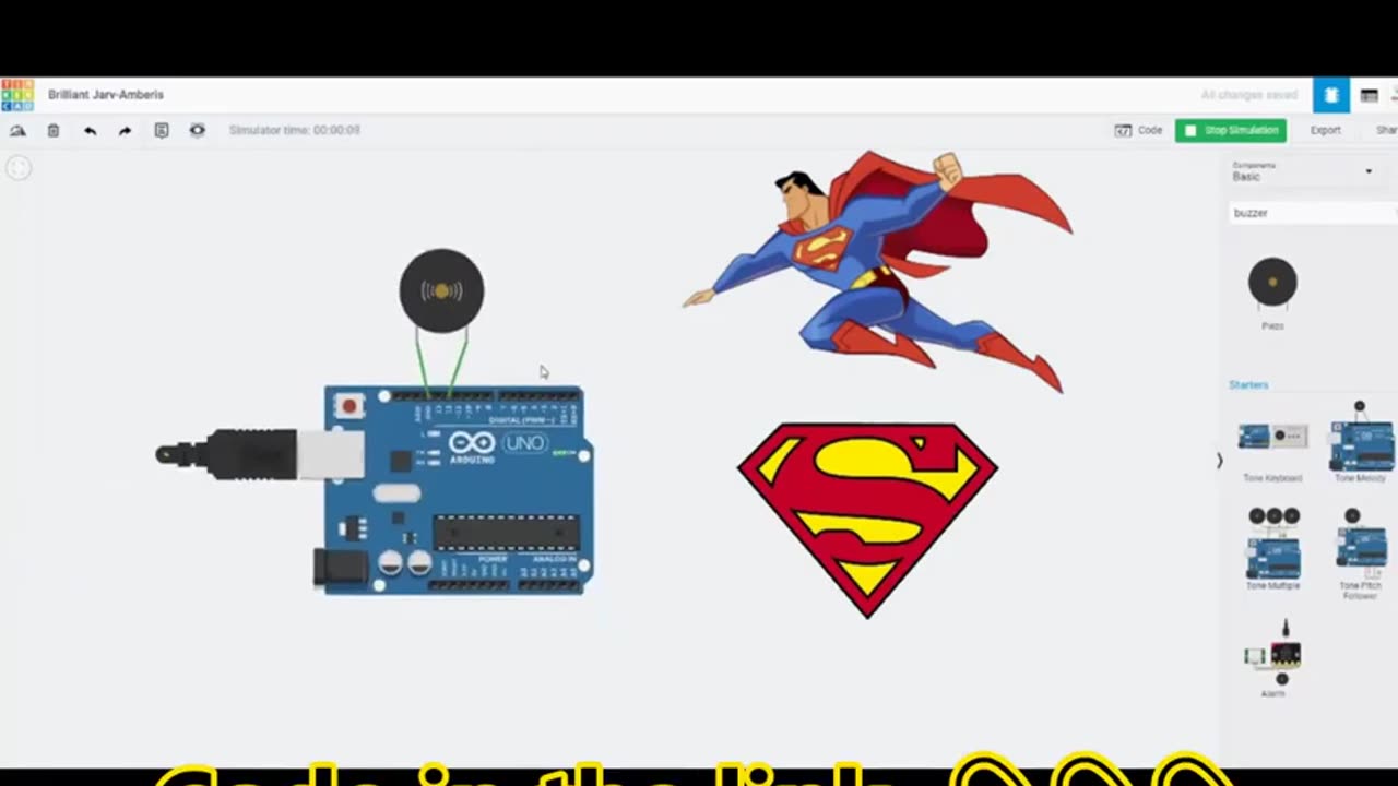 #Arduino Playing Superman Theme on #Tinkercad #AeroArduino