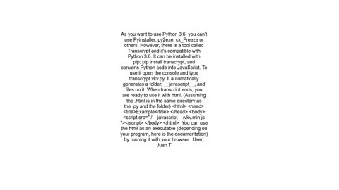 How to let others run your Python program without installing Python