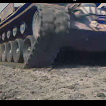 M46 Patton tank with tiger stripes 🐯 Korean War battlefield intimidation ⚔️ #ColourizedFootage