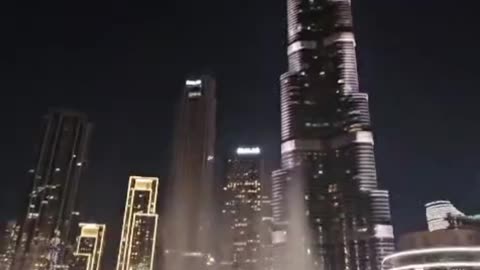 Night View of Burj Khalifa & Dancing Fountain