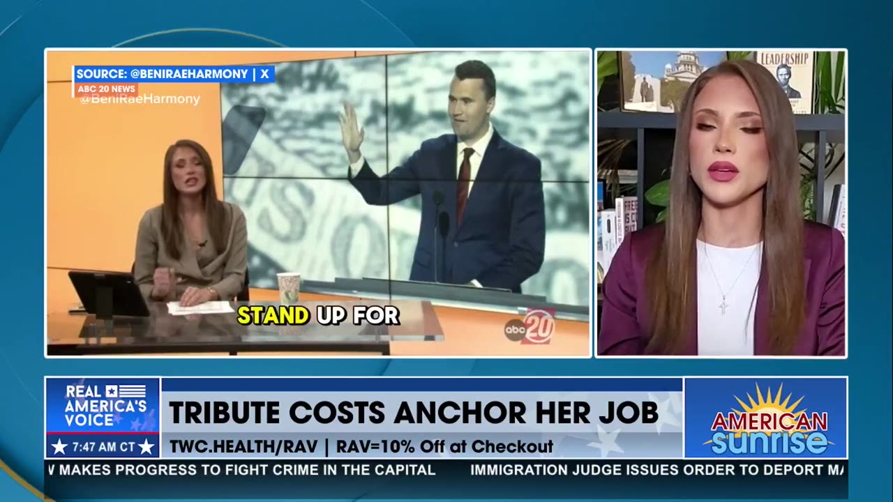 KIRK TRIBUTE COSTS ANCHOR HER JOB