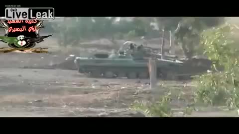 Syrian War Daraa, 1x BMP-1 hit by RPG 2013.12.30