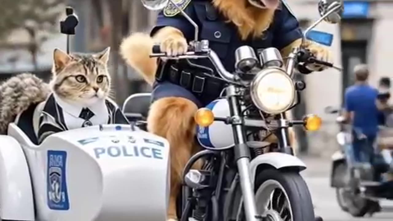 police Dog and Cat